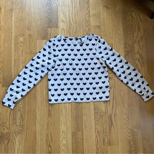 H&M Black Heart Pattern Top